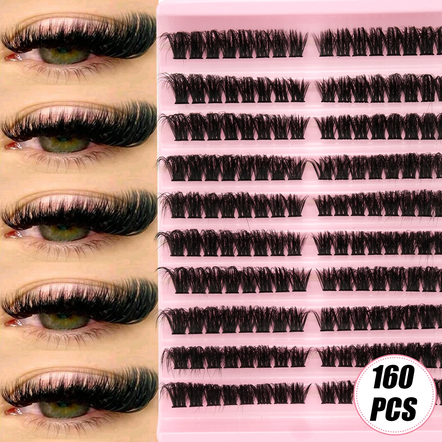 Eyelash Extension Russian - 160 pestañas postizas rusas en forma