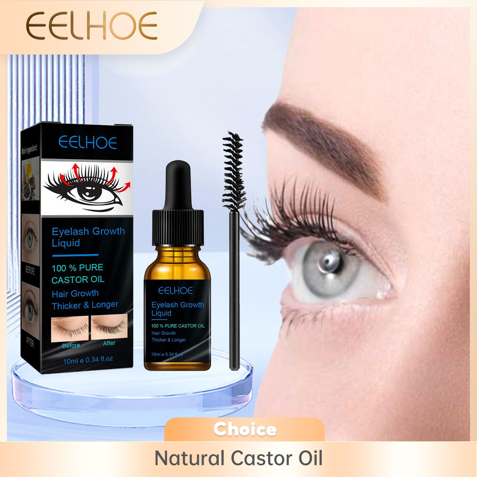 Suero de Aceite de Ricino para - Eyelash Extension Human Hair reseña y precio